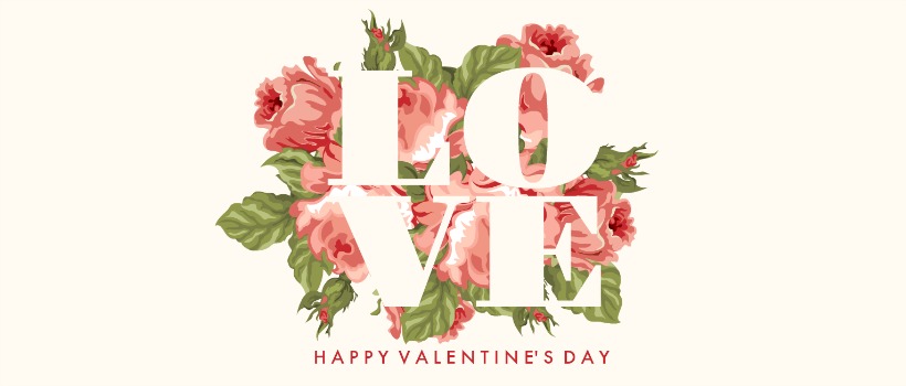 Valentine's Day -- LOVE in floral setting